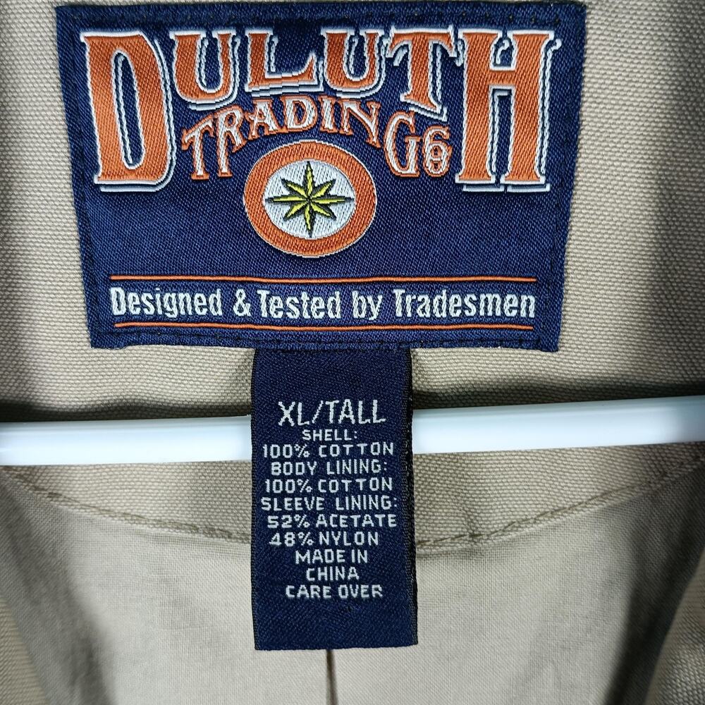 Duluth Trading Co Fire House‎ Presentation Jacket Mens XLT Beige Canvas Blazer - Picture 2 of 11